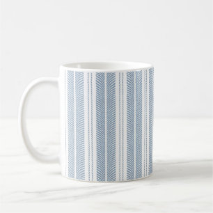 Weiches Blaues Fischgrät-Farn-Gestreiftes Muster Kaffeetasse
