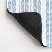 Weiches Blaues Fischgrät-Farn-Gestreiftes Muster Mousepad (Ecke)