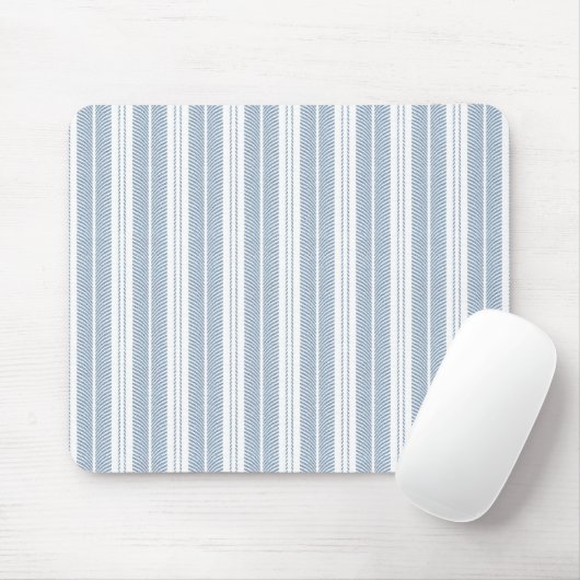 Weiches Blaues Fischgrät-Farn-Gestreiftes Muster Mousepad (Mit Mouse)