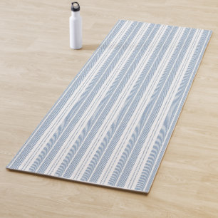 Weiches Blaues Fischgrät-Farn-Gestreiftes Muster Yogamatte