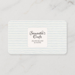 Weiches Blaues Gestreiftes Handmade-Marken-Design Visitenkarte