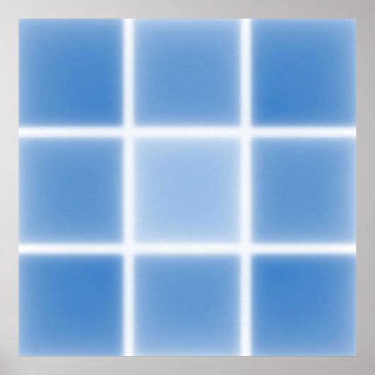 Weiches Blaues Gitter-Kachel-Muster Poster (Vorne)