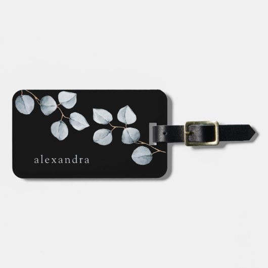 Weiches blaues Grau der Eukalyptus-Einfachheits-| Gepäckanhänger (Vorderseite horizontal)