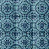 Weiches blaues Indidigo Kaleidoskop Geometrisches Fliese