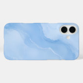 Weiches Blaues Marmormuster Abstract Case-Mate iPhone Hülle (Rückseite (Horizontal))