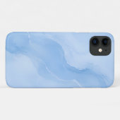 Weiches Blaues Marmormuster Abstract Case-Mate iPhone Hülle (Rückseite (Horizontal))
