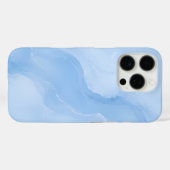 Weiches Blaues Marmormuster Abstract Case-Mate iPhone Hülle (Rückseite (Horizontal))
