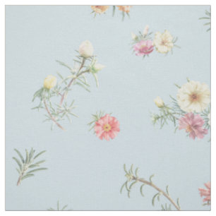 Weiches Blaues Moos-Rosen-Wasserfarben-Blumenstoff Stoff