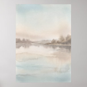 Weiches Blaues Nebelsee-Poster Poster