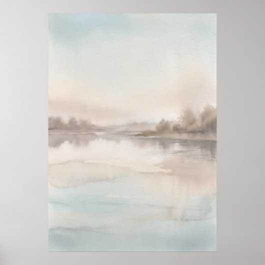 Weiches Blaues Nebelsee-Poster Poster (Vorne)
