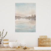 Weiches Blaues Nebelsee-Poster Poster (Küche)