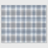 Weiches Blaugrau Küstennebel Karomuster Geschenkpapier (Flach)