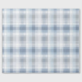 Weiches Blaugrau Küstennebel Karomuster Geschenkpapier (Flach)