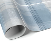 Weiches Blaugrau Küstennebel Karomuster Geschenkpapier (Rolleneckpunkt)
