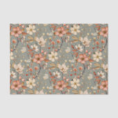 Weiches Blumenmuster im hellgrünen Hintergrund Seidenpapier (Vorderseite)