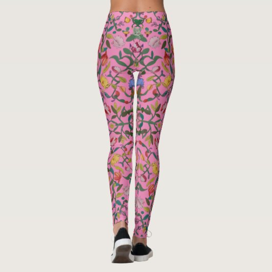 Weiches Blumenmuster Leggings (Rückseite)