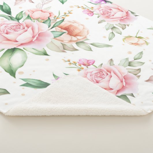 Weiches Blumenmuster Sherpadecke (3/4)