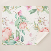 Weiches Blumenmuster Sherpadecke (Vorderseite (Horizontal))