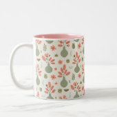 Weiches Blumenvase-Muster - Blush-Pink-Akzent Zweifarbige Tasse (Links)