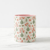 Weiches Blumenvase-Muster - Blush-Pink-Akzent Zweifarbige Tasse (Mittel)