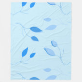 Weiches botanisches blaues Blattmuster Fleecedecke (Vorderseite)