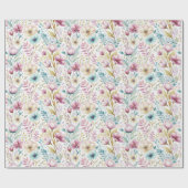 Weiches botanisches Osterblumendesign Geschenkpapier (Flach)