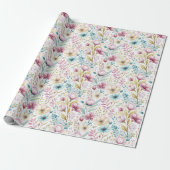 Weiches botanisches Osterblumendesign Geschenkpapier (Ungerollt)