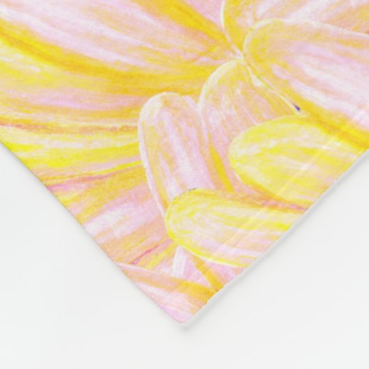 Weiches Buttergelbes Blumenblattmuster  Fleecedecke (Ecke)