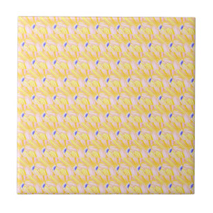 Weiches Buttergelbes Blumenblattmuster  Fliese