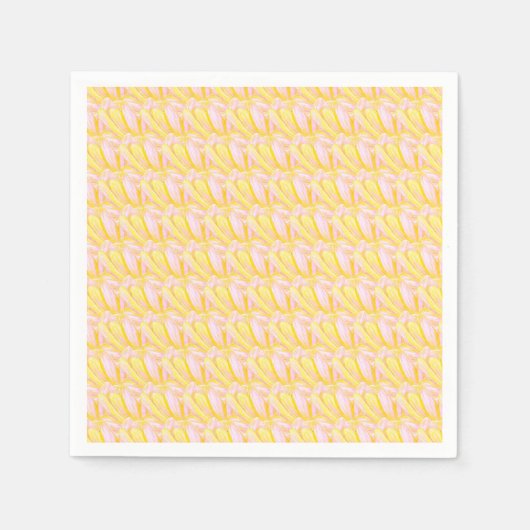 Weiches Buttergelbes Blumenblattmuster Serviette (Vorderseite)