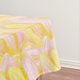 Weiches Buttergelbes Blumenblattmuster Tischdecke