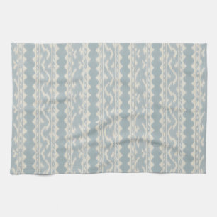 Weiches Celadon-Ikat auf Creme, Muschelstreifen Geschirrtuch