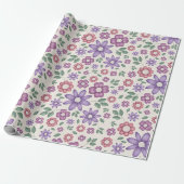 weiches Creme-Launenhaftes Blumenmuster Geschenkpapier (Ungerollt)
