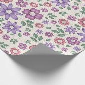 weiches Creme-Launenhaftes Blumenmuster Geschenkpapier (Ecke)