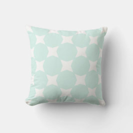 Weiches Cyan Green Pastel & White Star Design Kissen