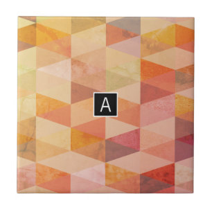 Weiches Dreieck-Geometrisches Muster Monogrammie Fliese