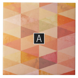 Weiches Dreieck-Geometrisches Muster Monogrammie Fliese