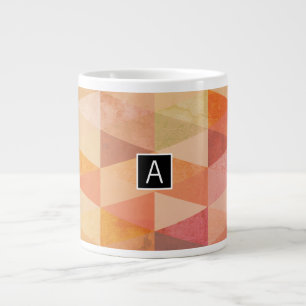 Weiches Dreieck-Geometrisches Muster Monogrammie Jumbo-Tasse