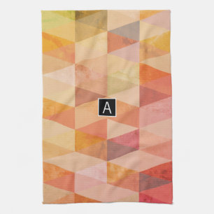 Weiches Dreieck-Geometrisches Muster   Monogrammie Küchentuch