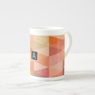 Weiches Dreieck-Geometrisches Muster Monogrammie Porzellantasse