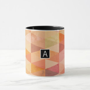 Weiches Dreieck-Geometrisches Muster Monogrammie Tasse