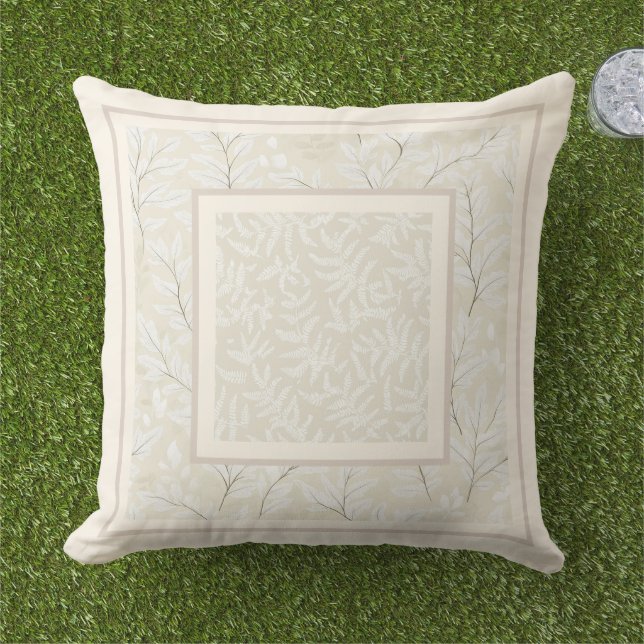 Weiches, einfaches Farndesign Kissen (Gras)