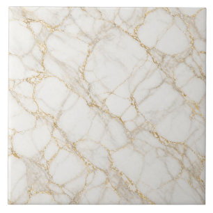 Weiches Elfenbein und grauer Marmoreffekt mit gold Fliese