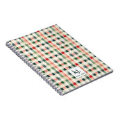 Weiches Evergreen-Gingham-Monogramm Notizblock (Rechte Seite)