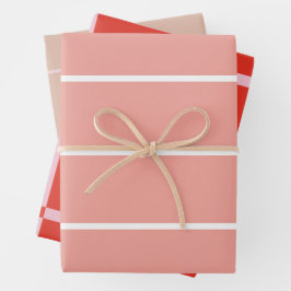 Weiches Farbvertikalstreifenmuster-Design Geschenkpapier Set
