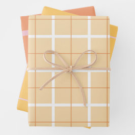 Weiches Farbvertikalstreifenmuster-Punktdesign Geschenkpapier Set
