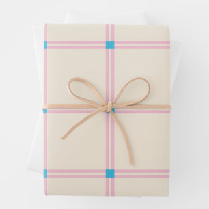 Weiches Farbvertikalstreifenmuster-Punktdesign Geschenkpapier Set