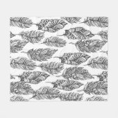 Weiches Feder-Gekritzel Fleecedecke (Vorderseite (Horizontal))