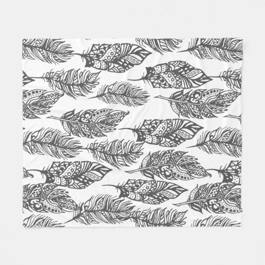 Weiches Feder-Gekritzel Fleecedecke (Vorderseite (Horizontal))