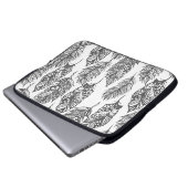 Weiches Feder-Gekritzel Laptopschutzhülle (Vorne Knopf)